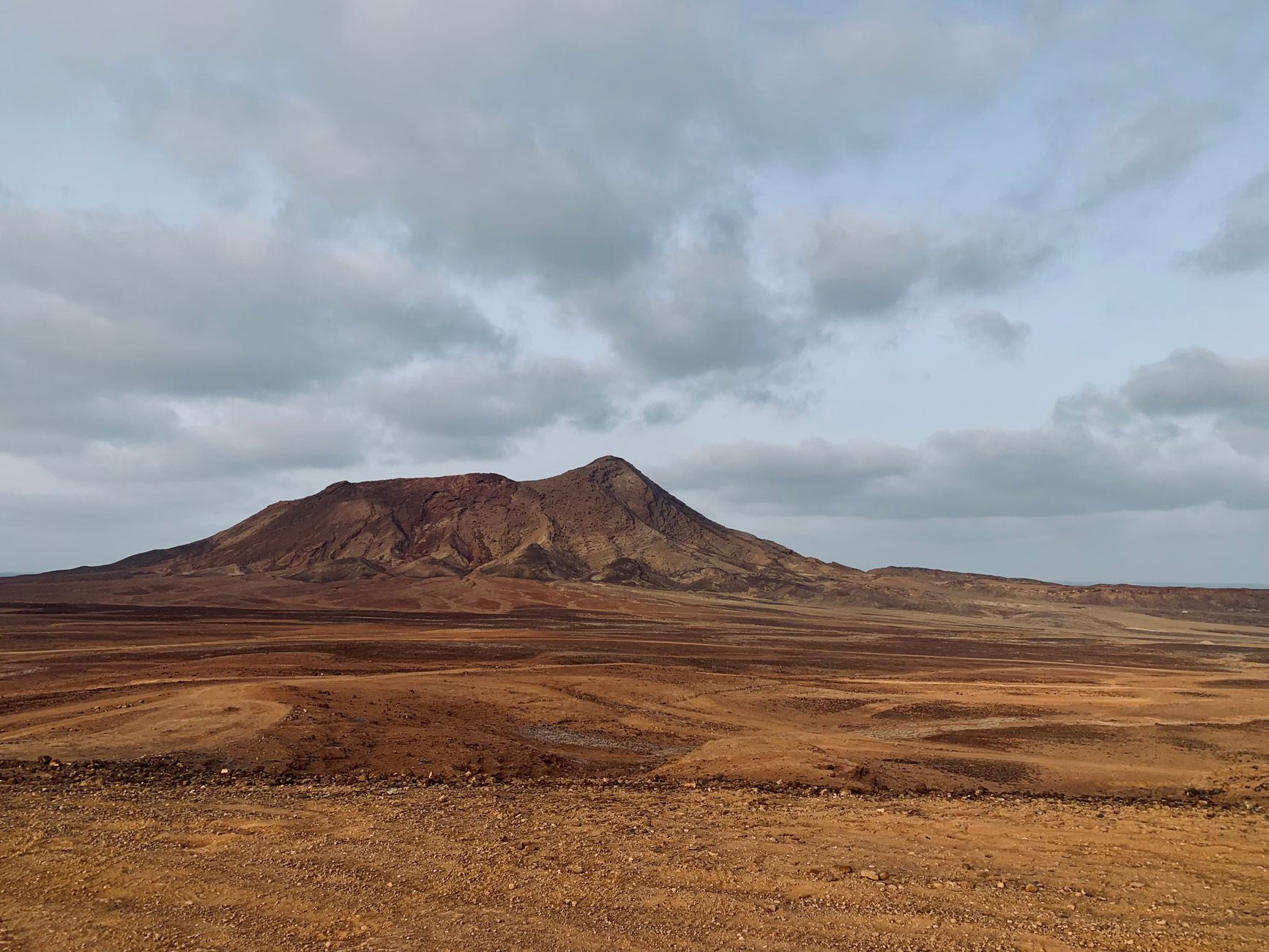 Cape Verde coastal view with blue sea and island horizon